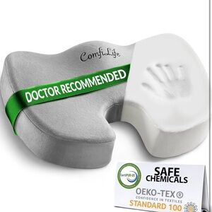 ComfiLife Seat Cushion - Non-Slip Orthopedic 100% Memory Foam Coccyx Cushion